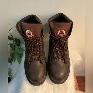 Brahma Men's Gus 6” Brown Leather Steel Toe Work Boots Size 10.5 (Pre-Owned)